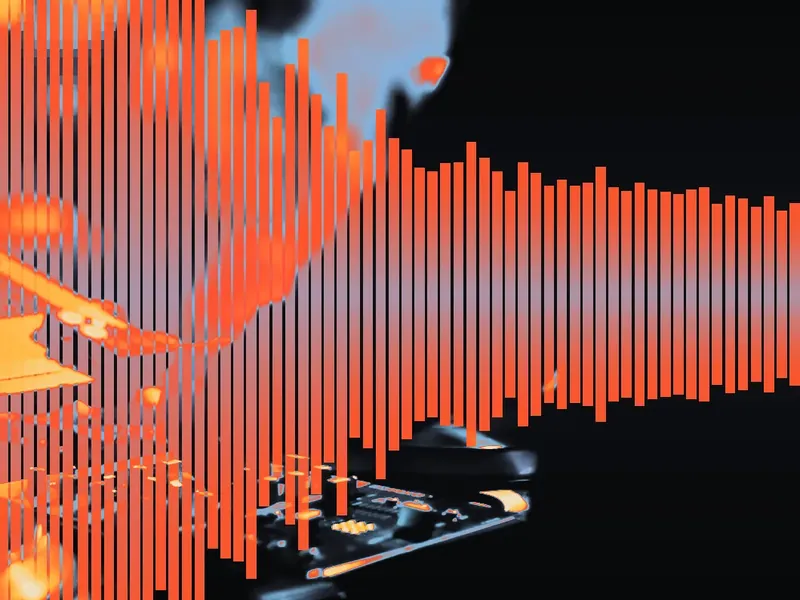 A spectrum visualizer over a thermal look